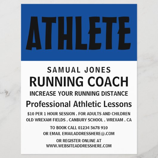 Modern Bold, Athletics Lesson Advert Flyer チラシ (正面)