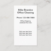 Modern Bold Black And White Janitorial 名刺 (裏面)