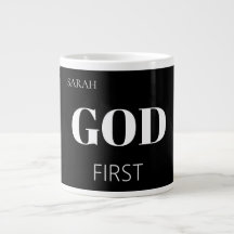Modern Bold Black God First Faith Saying Slogan 