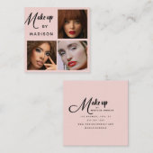 Modern Bold Black Script 3 Photo Makeup スクエア名刺 (正面/裏面)