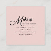 Modern Bold Black Script 3 Photo Makeup スクエア名刺 (裏面)