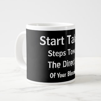 Modern Bold Black Uplifting Everyday Faith  ジャンボコーヒーマグカップ