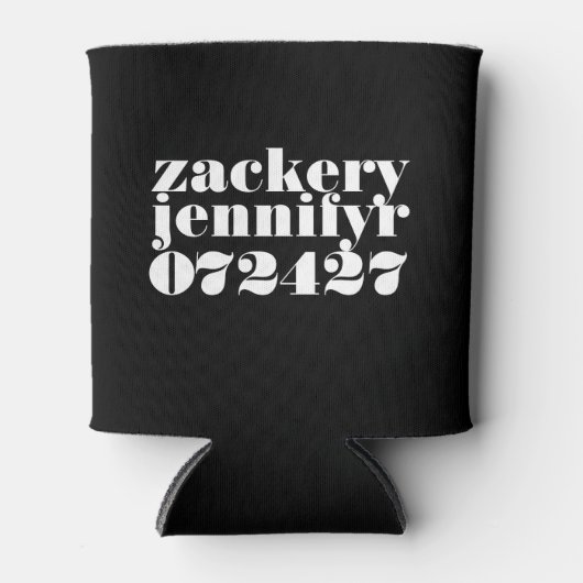 Modern Bold Black White 缶クーラー (正面)