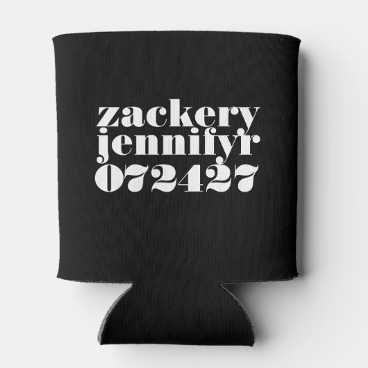 Modern Bold Black White 缶クーラー (裏面)