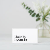 Modern Bold Black White Hair Salon ロイヤリティカード (スタンド正面)