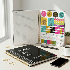 Modern Bold Black White Measure Typography Planner プランナー手帳