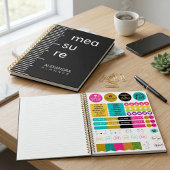 Modern Bold Black White Measure Typography Planner プランナー手帳