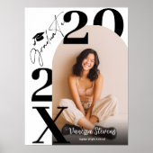 Modern Bold Black white Trendy photo graduation ポスター (正面)