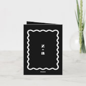 Modern Bold Black White Wedding Photo サンキューカード (裏面)