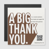 Modern Bold Black White Wedding Thank You Card (正面/裏面)