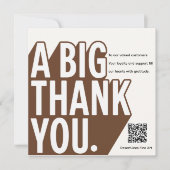 Modern Bold Black White Wedding Thank You Card サンキューカード (正面)