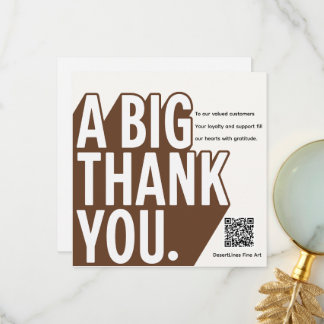 Modern Bold Black White Wedding Thank You Card サンキューカード
