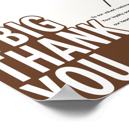 Modern Bold Black White Wedding Thank You Card ポスター (角)