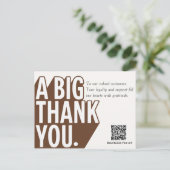 Modern Bold Black White Wedding Thank You Card ポストカード (スタンド正面)