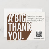 Modern Bold Black White Wedding Thank You Card ポストカード (正面/裏面)