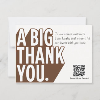 Modern Bold Black White Wedding Thank You Card ポストカード