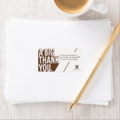 Modern Bold Black White Wedding Thank You Card ラベル (インサイチュ)