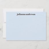 Modern Bold Blue Brown Stripes Personalized Name  ノートカード (正面)