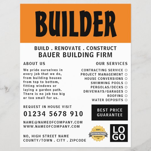 Modern Bold, Building Firm, Builders Advertising チラシ (正面)