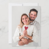 Modern Bold Casual Red Script Photo Wedding Retro セーブザデート (裏面)