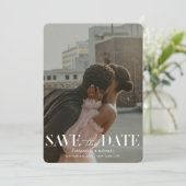 Modern Bold Chartreuse Photo Wedding Save Date 招待状 (スタンド正面)