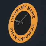 Modern & Bold Circled Business Name Large Clock ラージ壁時計<br><div class="desc">Modern & Bold Circled Business Name Large Clock by the Business Card Store.</div>