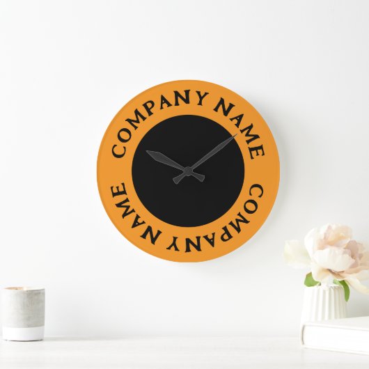 Modern & Bold Circled Business Name Large Clock ラージ壁時計 (ホーム)