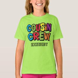 Modern Bold Colorful Cousin Crew Family Reunion Tシャツ