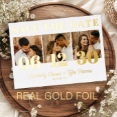 Modern bold date photo wedding save the date 箔招待状