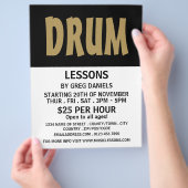Modern Bold, Drum Lessons Advertising Flyer チラシ (手)