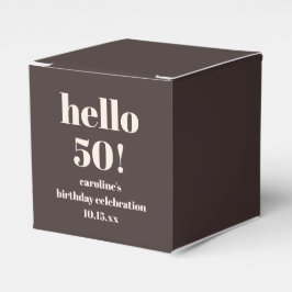 Modern Bold Earthy Brown 50th Birthday Custom フェイバーボックス