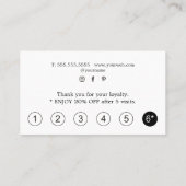 Modern Bold Faux Rose Gold Black Salon ロイヤリティカード (裏面)