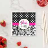 Modern Bold Fifty & Fabulous 50th Birthday スタンダードカクテルナプキン (インサイチュ)