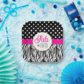 Modern Bold Fifty & Fabulous 50th Birthday ペーパープレート (パーティー)