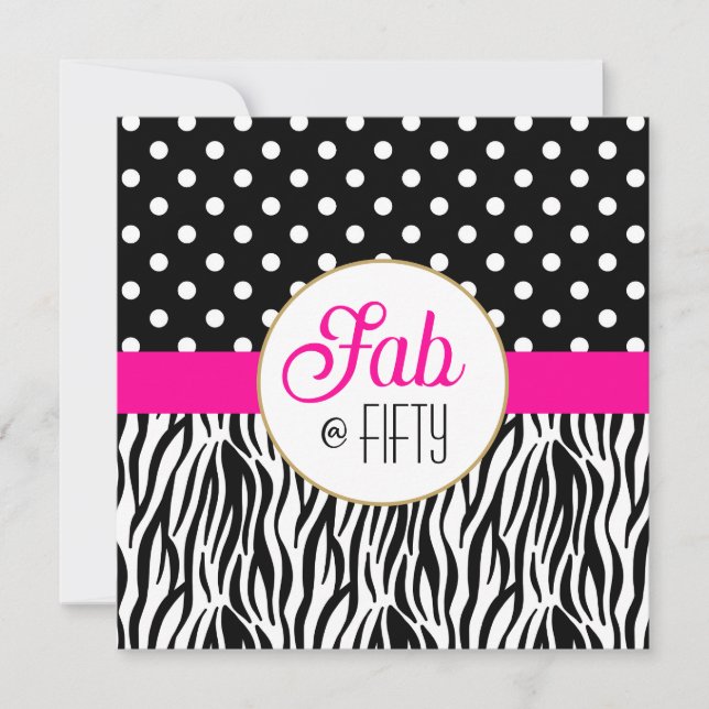 Modern Bold Fifty & Fabulous 50th Birthday Party  (正面)