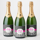 Modern Bold Fifty & Fabulous 50th Birthday Party スパークリングワインラベル (ボトル)