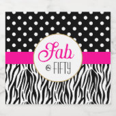 Modern Bold Fifty & Fabulous 50th Birthday Party スパークリングワインラベル (シングルラベル)