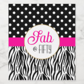 Modern Bold Fifty & Fabulous 50th Birthday Party ワインラベル (シングルラベル)