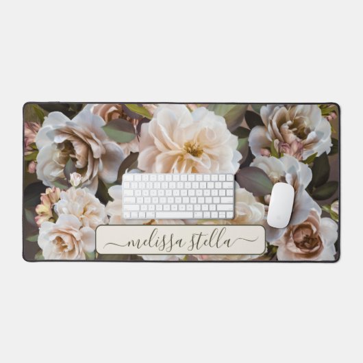 Modern Bold Floral Magnolia | Girly Gift デスクマット (キーボード&マウス)