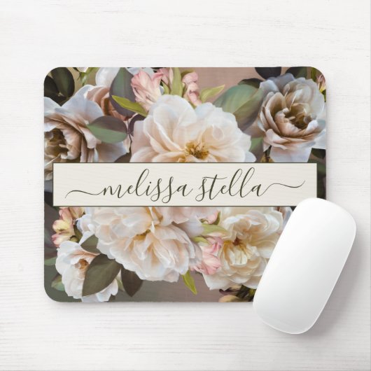 Modern Bold Floral Magnolia | Girly Gift マウスパッド (マウス)