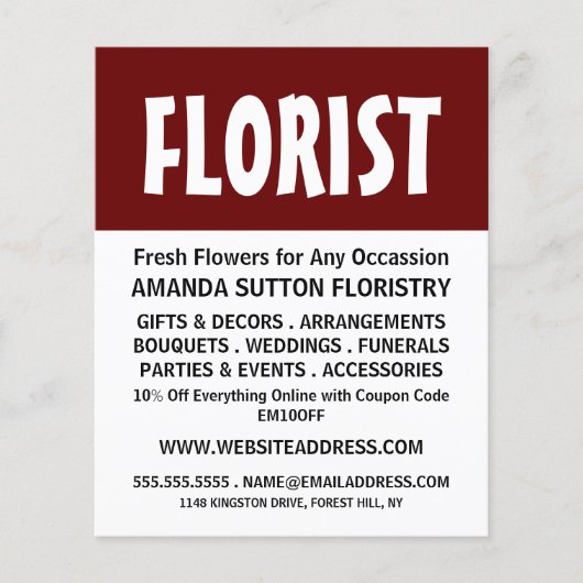 Modern Bold, Floristry Advertising Flyer チラシ (正面)