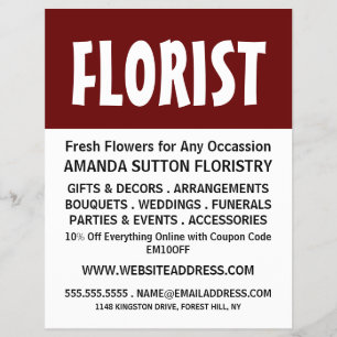 Modern Bold, Floristry Advertising Flyer チラシ