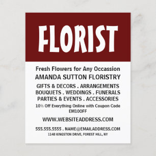 Modern Bold, Floristry Advertising Flyer チラシ