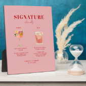 Modern Bold Font His & Hers Drinks Wedding フォトプラーク (側面)