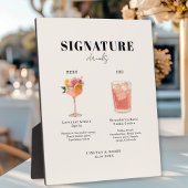 Modern Bold Font His & Hers Drinks Wedding フォトプラーク