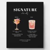 Modern Bold Font His & Hers Drinks Wedding フォトプラーク (正面)
