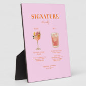 Modern Bold Font His & Hers Drinks Wedding フォトプラーク (側面)