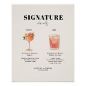 Modern Bold Font His & Hers Drinks Wedding ポスター (正面)