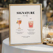 Modern Bold Font His & Hers Drinks Wedding ポスター
