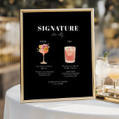 Modern Bold Font His & Hers Drinks Wedding ポスター